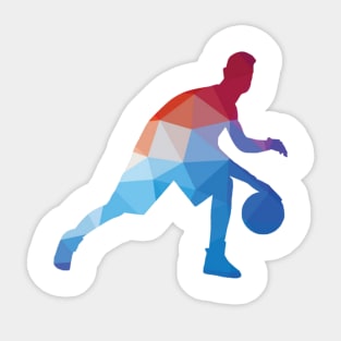 Basketball player color silhouette Sticker